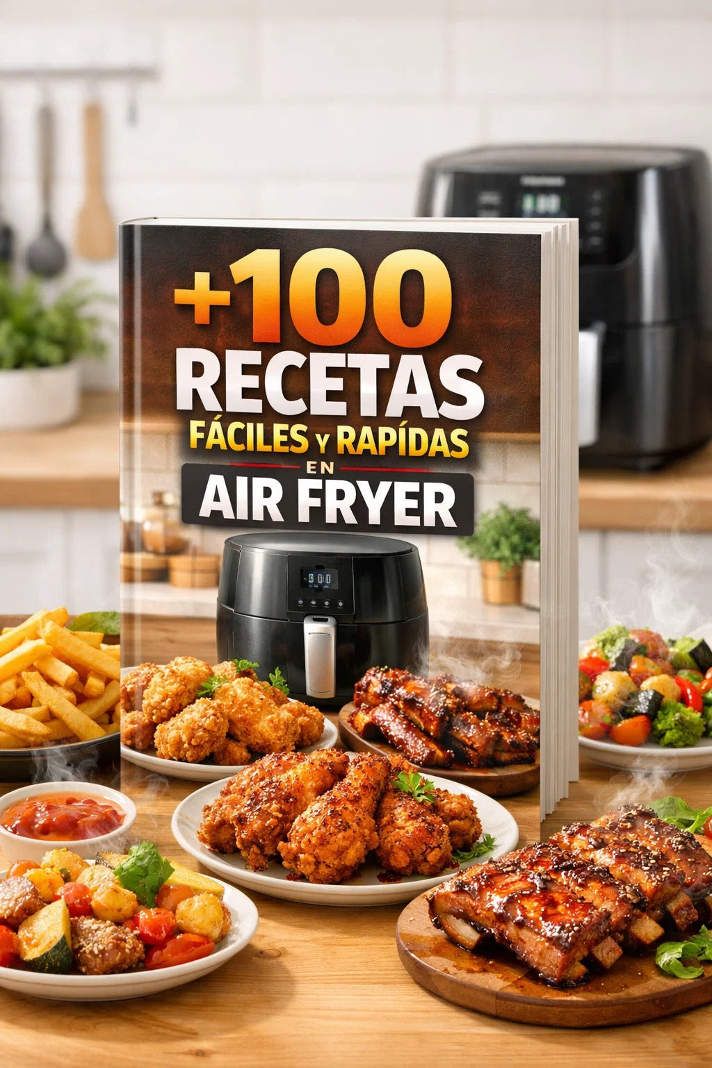 +100 recetas para air fryer + 3 bonos de regalo